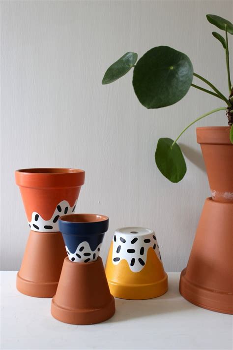 Hand Painted Terracotta Plant Pot For Houseplants Etsy