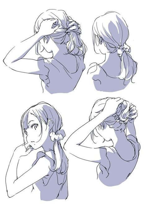 Pin By Bonsquiggle On Animation Hair Anime Poses Reference Drawing