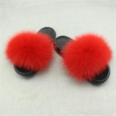 Red Fox Full Pelt Fur Sliders Df003 Furshop Furcoat Furslides