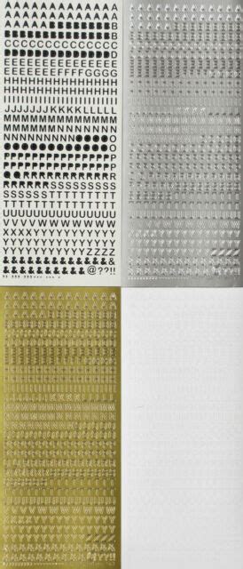 Scrapbooking Embellishments Gold Script Peel Off Stickers 8mm Capital