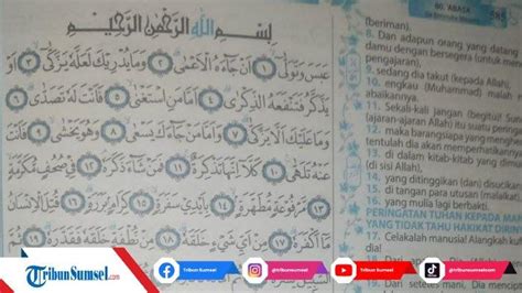 Bacaan Surat Abasa Ayat Dengan Tulisan Arab Latin Dan Artinya