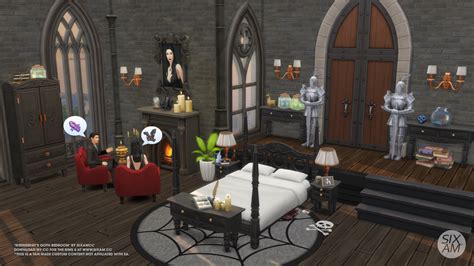 Wednesday Goth Bedroom Cc Pack For The Sims 4 Sixam Cc
