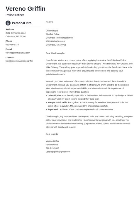 7+ Cover Letter Police Officer - RachinaEvander