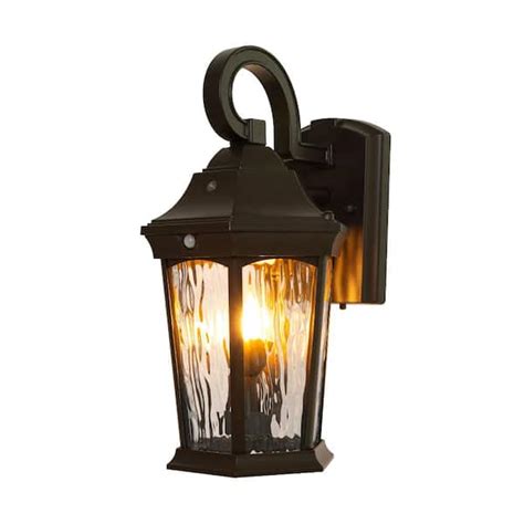 Home Decorators Collection Bronze Integrated Led Outdoor Wall Lantern