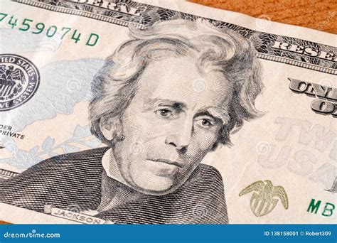 Portrait Of Andrew Jackson On Twenty Dollar Bill Editorial Photo