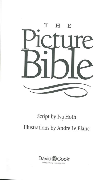 The Picture Bible Internet Bible Catalog