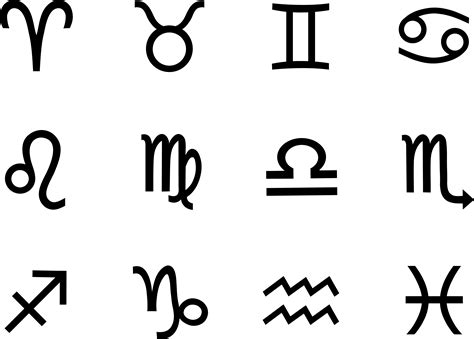 Hand Drawn Zodiac Signs Set Astrological Zodiac Symbols Icons Stock