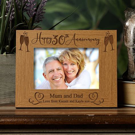 Personalised 30th Wedding Anniversary Wooden Photo Frame T Etsy