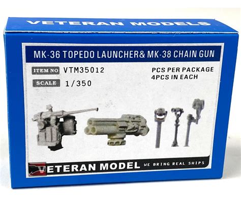1350 Veteran Models Mk 36 Torpedo Launcherand Mk 38 Chain Gun