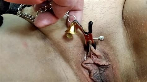 Clit And Nipple Clamps Testing Close Up Gilf Creampie Big Cock In