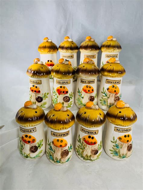 Sears And Roebuck Merry Mushroom Spice Jars | Etsy | Spice jars, Jar