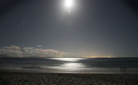 Free Long Exposure Of Beach At Night Stock Photo