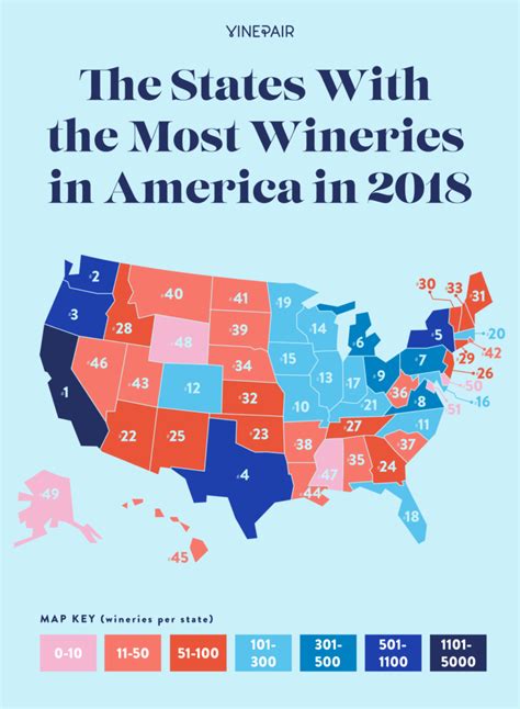 Mapped And Ranked The States With The Most Wineries In America 2018