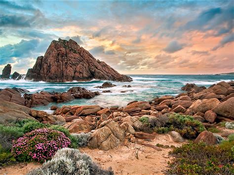Australia Coast Ocean West Beach Stones Rock Bows