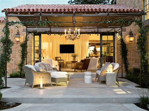 Great Outdoor Living Spaces With Water Feature And Greens Interior Design Inspirations