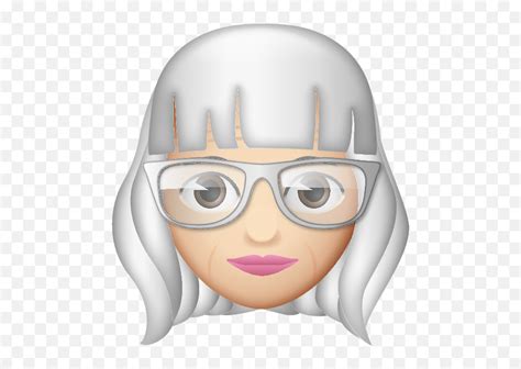 Grey Haired Bangs With Cartoon Emojiold Lady Emoji Free