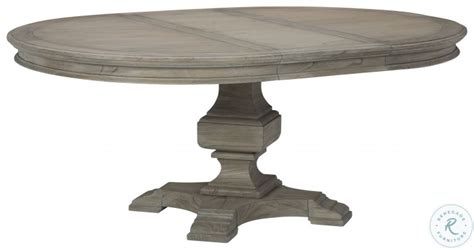 Wellington Hall Driftwood Round Extendable Dining Table From Hekman