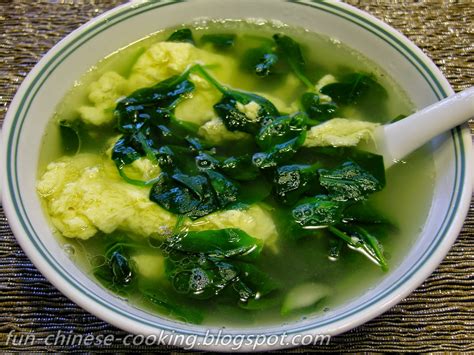 Even though it doesn't seem like it, they have a similar feel to actual noodles when eating the soup. Egg Drop Soup with Spinach in 15 Minutes (菠菜鸡蛋汤) | Fun Chinese Cooking - Spring Tulip's Recipes