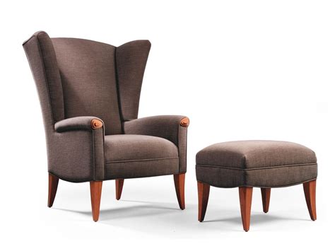 This modern wing chair gives you comfort in a sleek design for your living room or bedroom. Hand Crafted Amelia Wing Chair And Ottoman by Lee Weitzman ...
