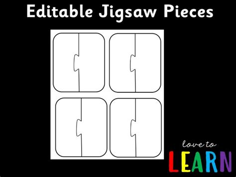 2 Piece Editable Jigsaw Template Teaching Resources