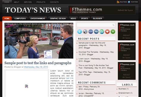 10 Best News Magazine Free Premium Blogger Templates For 2013