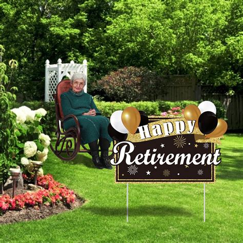 Buy Large Size Happy Retirement Yard Signs With Stakes Weatherproof