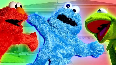 Elmo And Kermit The Frog Meet The Cookie Monster Youtube