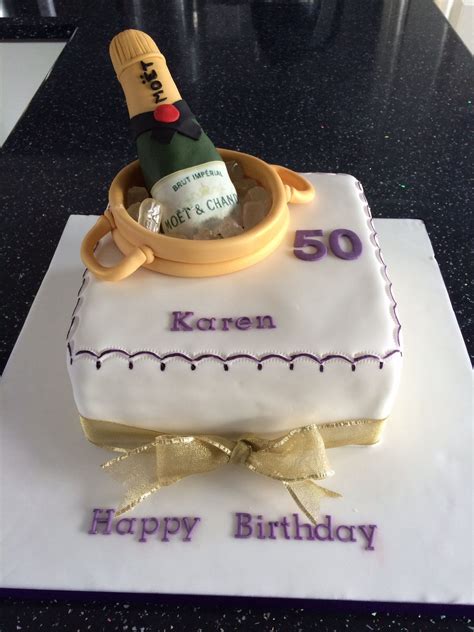 Champagne Bottle 50th Birthday Cake Flaschenkuchen Geburtstagstorte