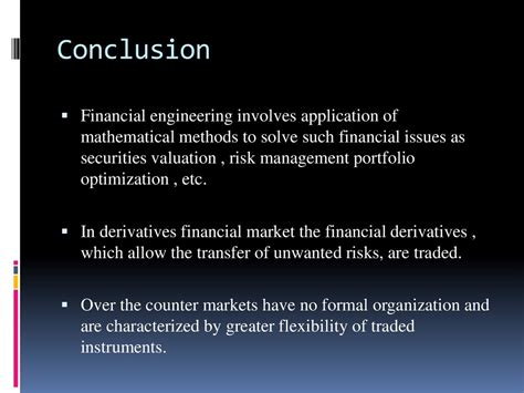 Kotak securities gives you a complete understanding of what is derivative market, derivative trading. Financial derivatives market and financial engineering ...