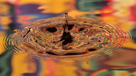 1920x1080 Bright Drop Solidified Water Moment Macro Colors