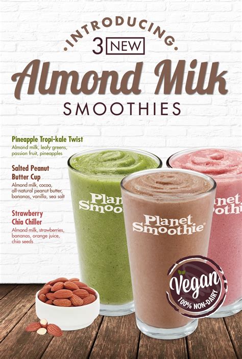 Soymilk and almond milk are likely to contain added sugar. Planet Smoothie Launches Dairy-Free Smoothies with Almond Milk