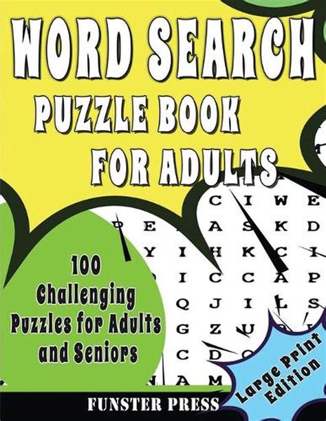 Word Search Puzzle Book For Adults By Press Funster Press English