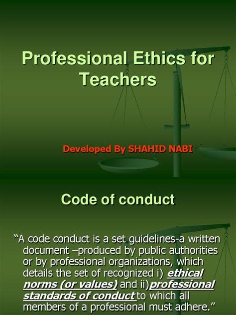 Professional Ethics For Teachers Profession Teachers
