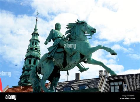 Statue Of Absalon On Hojbro Square In Copenhagen Denmark Stock Photo