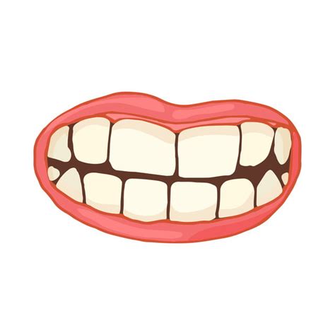 Cartoon Lips With Gold Teeth