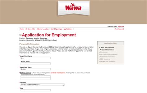 Wawa Job Application Apply Online Printable Application