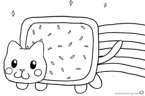 A funny kitty cat in standing position coloring page to color, print and download for free along with bunch of favorite kitty cat coloring page for kids. Nyan Cat Coloring Pages Fan Art Picture - Free Printable ...