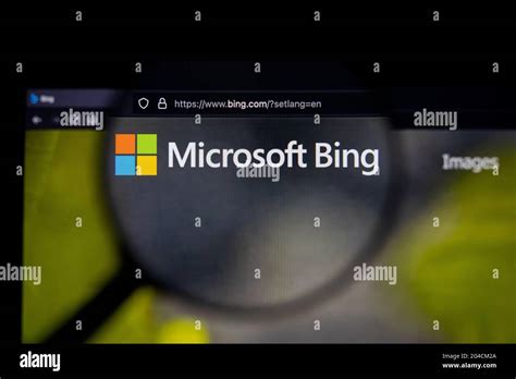 Bing Search Engine Logo On A Website Seen On A Computer Screen Through