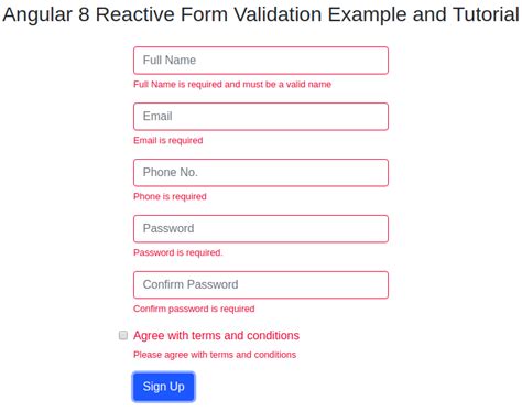 Angular 89 Reactive Form Validation Example And Tutorial Json Worl