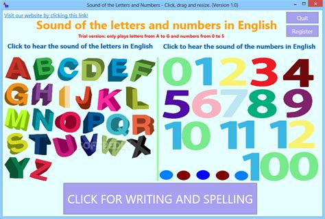 Letters and sounds video related to teaching of articulation of phonemes: Download Sound of the Letters and Numbers 1.0