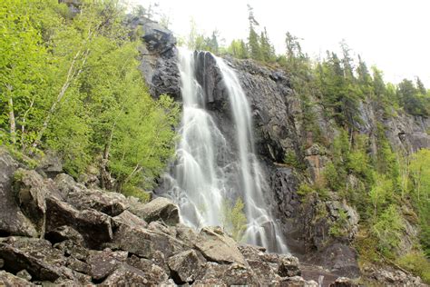 Waterfall By The Roadside At Lake Nipigon Ontario Canada Image Free
