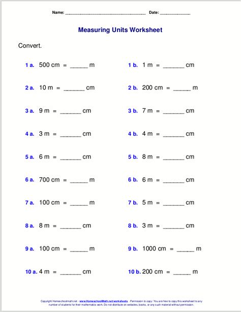 Free Grade 3 Measuring Worksheets