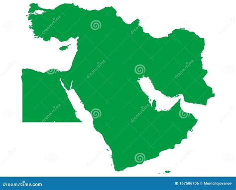 Green Map Of Middle East Stock Vector Illustration Of Green 167506706