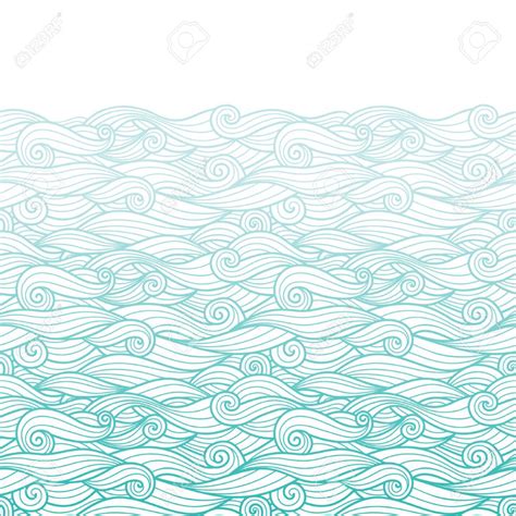 Waves Pattern Horizontally Seamless Border Background Blue Gradient