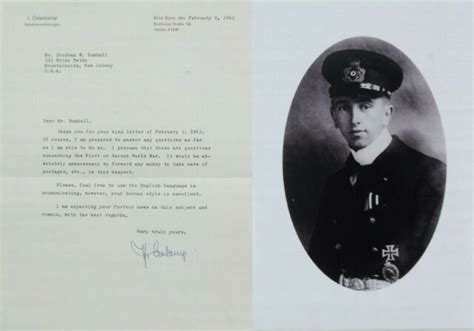 Theodor Osterkamp German World War I Ace 32 Victories Autograph Letter