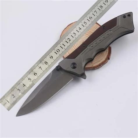 Pocket Knives Key Small Folding Knife Mini Hunting Tool Redwood Handle