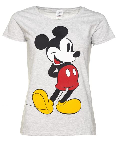 Womens Grey Marl Classic Mickey Mouse Disney T Shirt