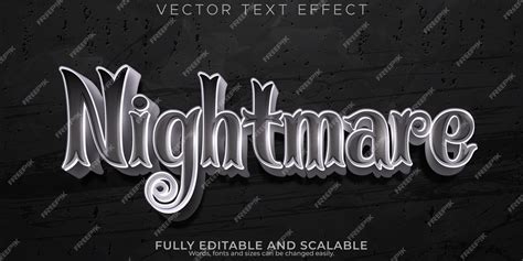 Free Vector Nightmare Text Effect Editable Dark And Night Text Style