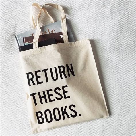 Handmade Return These Books Tote Bag Custom Tote Bag Library Bag