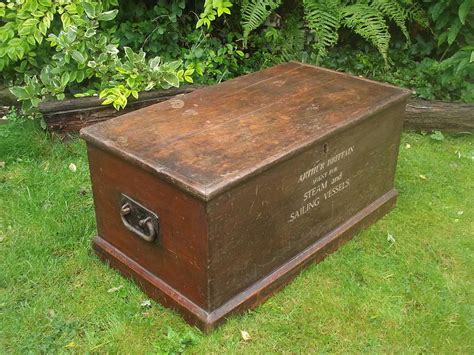 Antique Wooden Sea Chest By Woods Vintage Home Interiors
